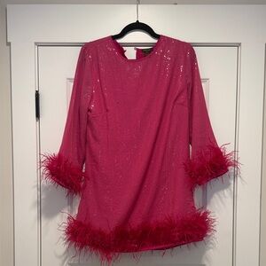 Anthropologie Pink Sequin Mini Dress